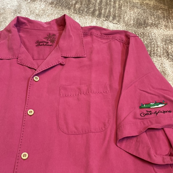 Tommy Bahama Dark Rose Button Down Silk Shirt Size Medium - Picture 4 of 14